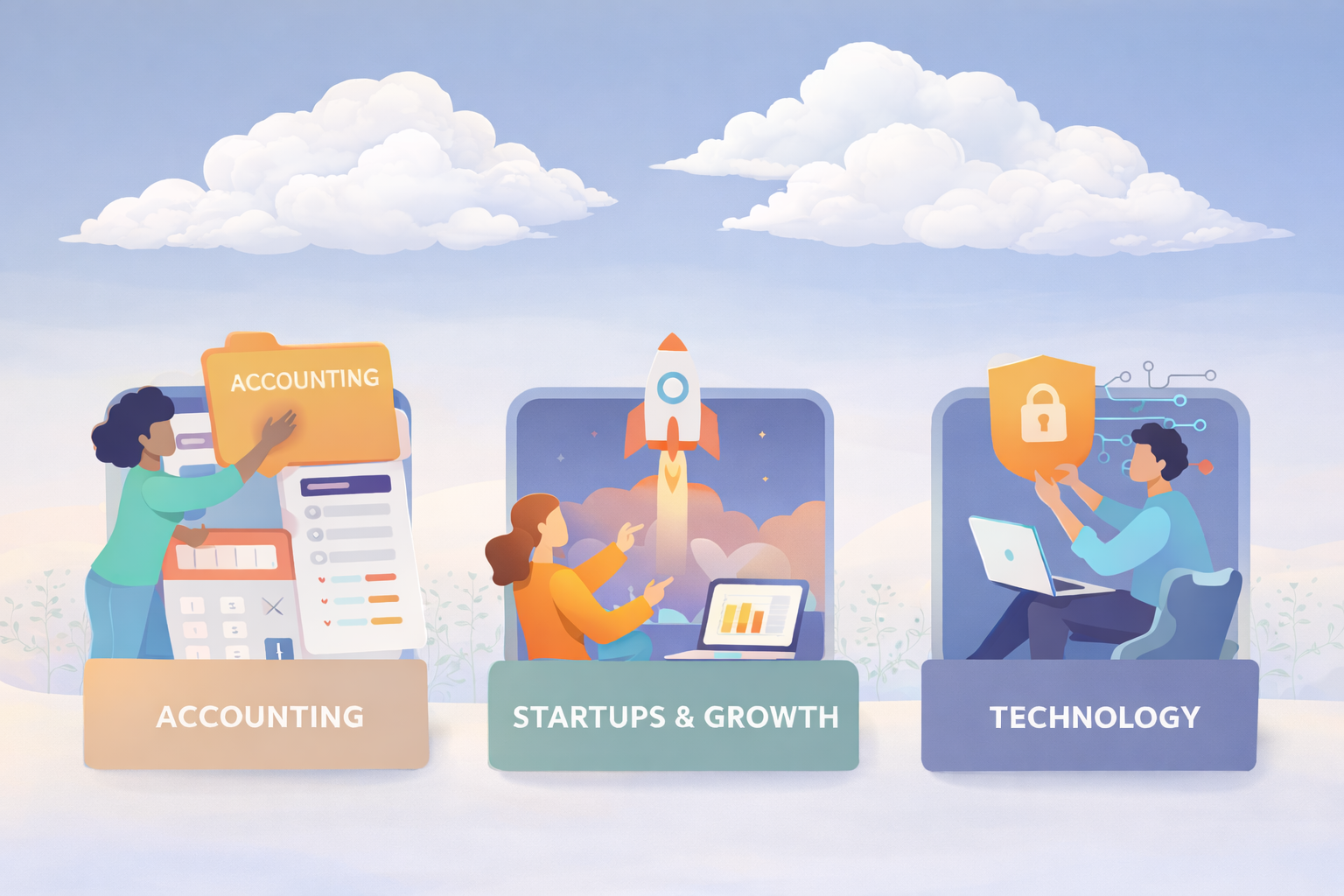 Bluebird Professionals team working with small business clients